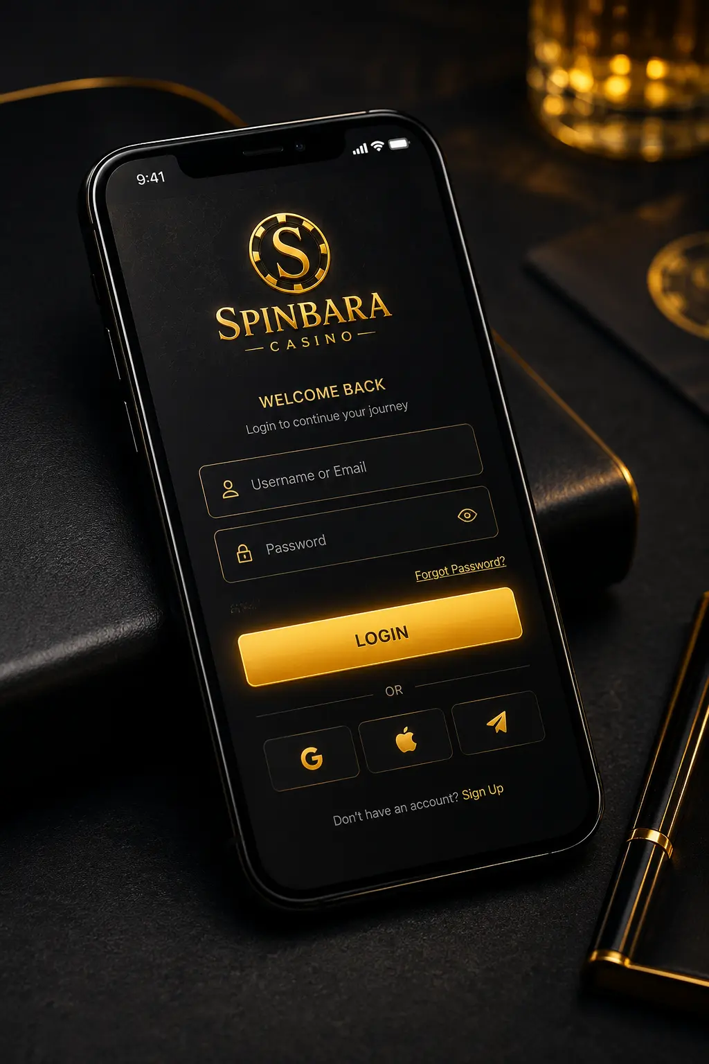Mobiler Spinbara Login auf einem Smartphone mit sicherem Zugang